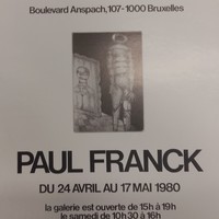 Affiche de l'exposition Paul Franck à la Galerie Echancrure (Bruxelles), du 24 avril au 17 mai 1980